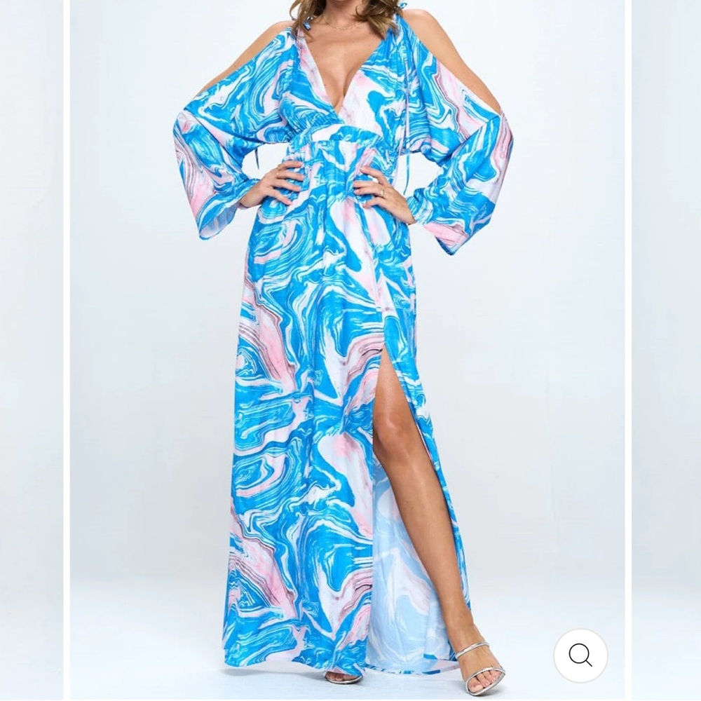NWT $98 Cut out sleeves maxi coverup dress